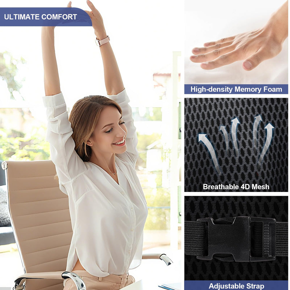 BYMECOST office chair back support cushion promotes upright posture during long work sessions