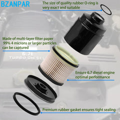BZANPAR OE-style filter with new O-ring gasket for a secure seal