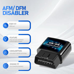 Bzsunway AFM disabler plugged into OBD2 port for immediate compatibility with most V6/V8 engines.