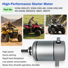 C CLINK starter motor for Honda Rancher 350 packaged presentation indicates ready-to-ship quality.