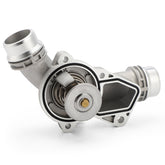 C-Tzu aluminium thermostat housing for BMW close-up showing precise seal for leak prevention.