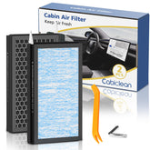 Cabiclean Tesla Model 3/Y filter pack front view for precise cabin air fit.