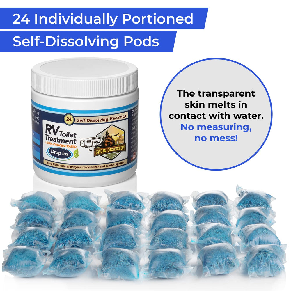 Odor elimination visuals with fresh laundry-like scent in RV.