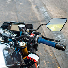 Caboriallan large anti-glare mirror aiding visibility in bright conditions.