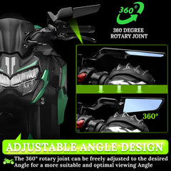 Caboriallan rear view wing open offers wide view for safer riding
