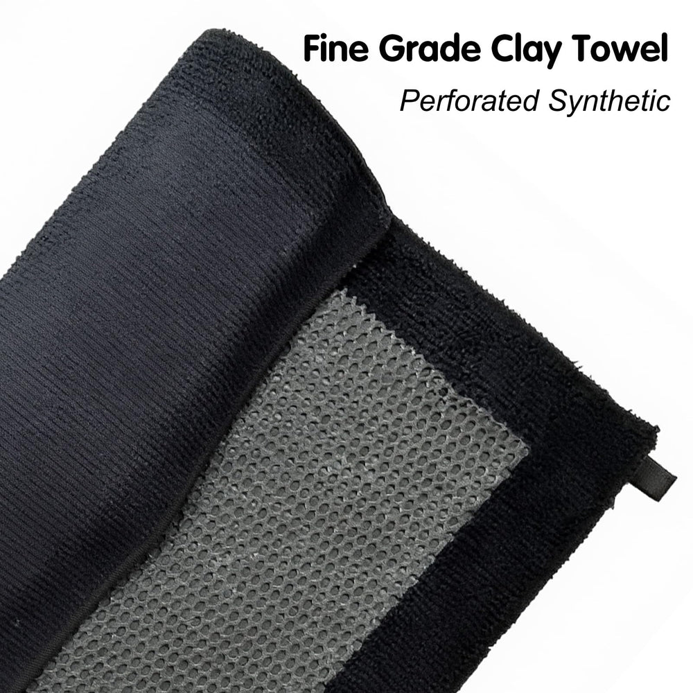 CACHIL clay towel highlighting polymer core dual-action design for efficient detailing.