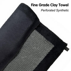 CACHIL clay towel highlighting polymer core dual-action design for efficient detailing.