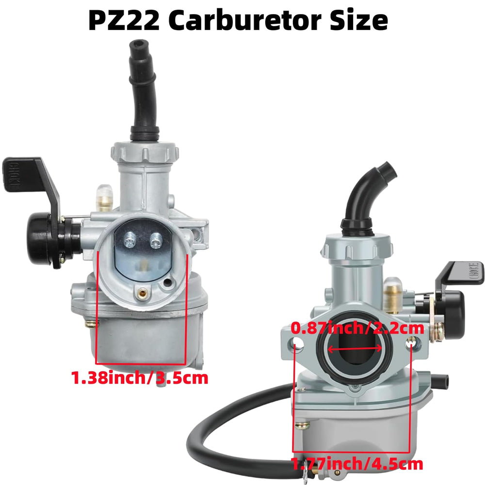 CAFEZAYO PZ22 carburetor side view highlighting sturdy construction