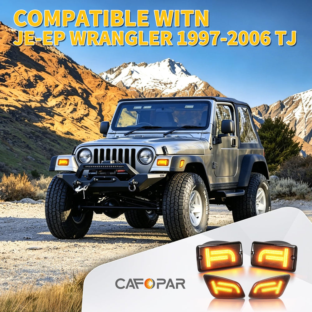 CAFOPAR TJ side-marker right smoked lens for durable, weather-ready visibility.