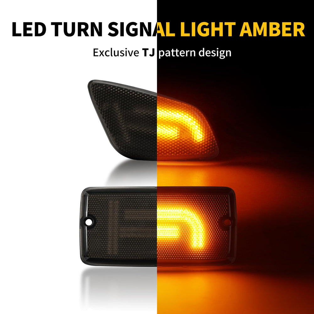 CAFOPAR Brighter TJ LED front-right signal with smoked lens for high-contrast signaling.