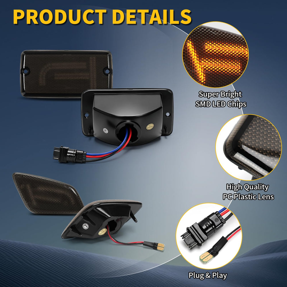 CAFOPAR smoked-lens TJ signals boost visibility during night driving.