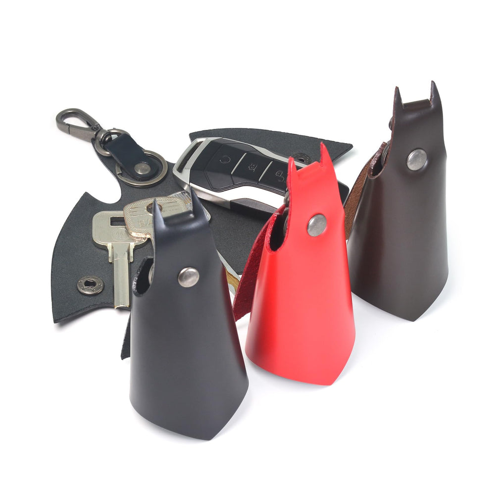 CAILLU Leather Bat Keychain daily-use design, durable leather and included key rings.