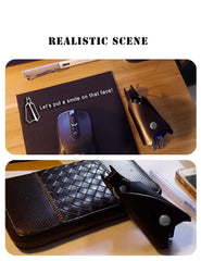 CAILLU Leather Bat Keychain metal hardware for secure attachment and lasting durability.