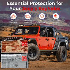 CALBEAU keyhole cover rear tailgate protects lock from dust and mud on Jeep JK