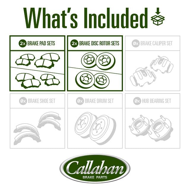 Callahan Brake Parts rear drilled and slotted rotors provide steady stopping power.