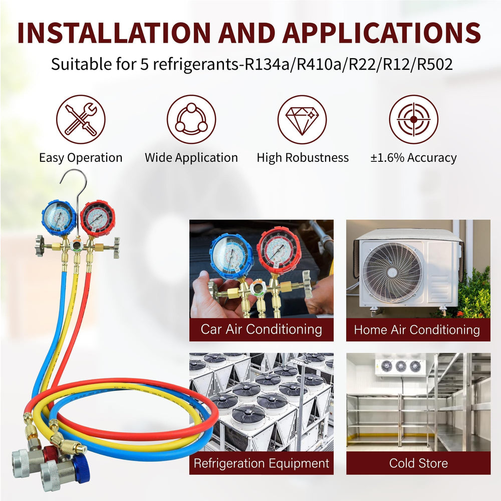 CALPOSE adapters and gauges with R134a and R410a compatibility