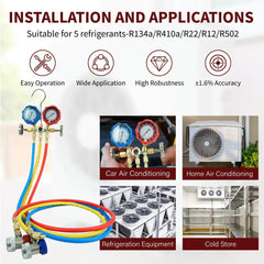 CALPOSE adapters and gauges with R134a and R410a compatibility