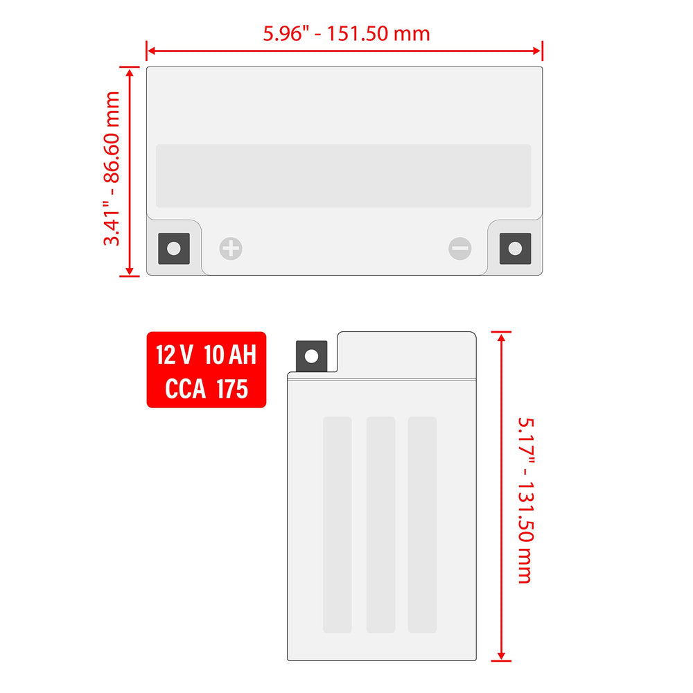 Caltric AGM battery terminal area showing secure connections