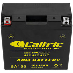 Caltric AGM battery packaging image shows ready-to-install unit with OEM-grade components.