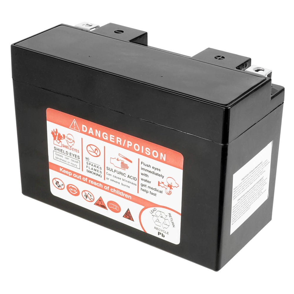 Caltric sealed maintenance-free AGM battery demonstrating no water requirement.