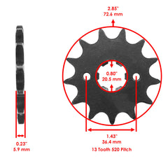 Caltric drive chain closeup with red finish highlights durability and visibility.