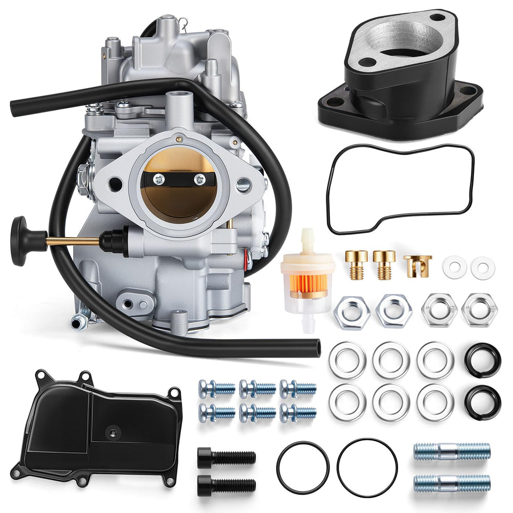 CALU LUKY YFM350 carburetor body enhances air-fuel balance for Yamaha machines.