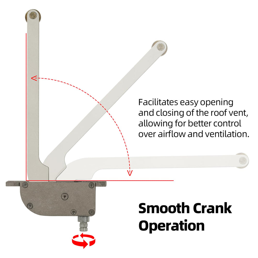 Calvana 6-inch arm vent operator designed for Jensen vents with smooth crank action.
