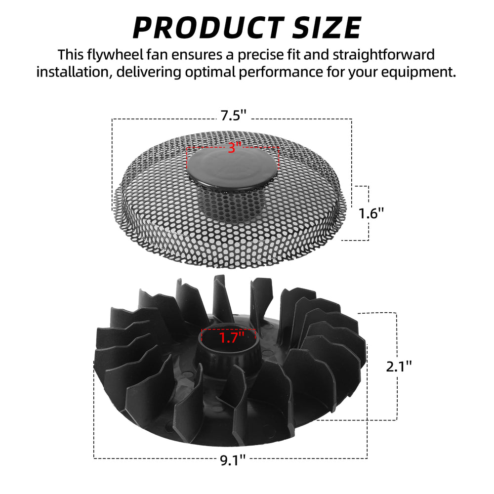 Calvana lawn mower fan assembly demonstrates precise fit and quick installation.
