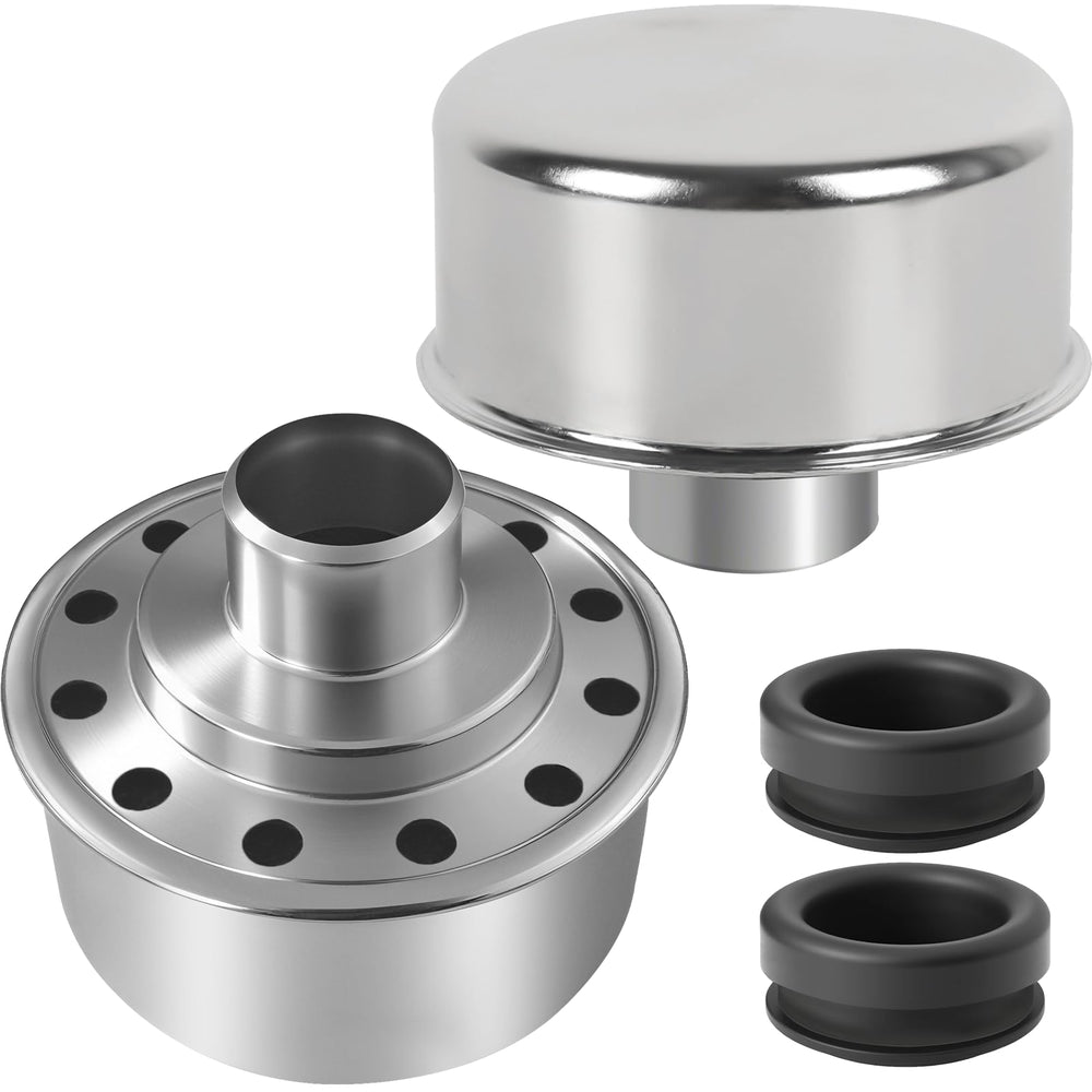 Calvana round breather with 1in tube fits a 1-1/4in hole for airflow.