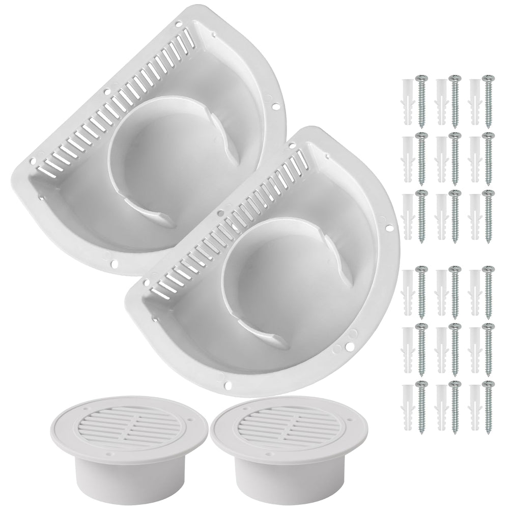 Calvana vent cover for trailer side, 8x6 inches, promotes airflow and easy bolt-on installation.