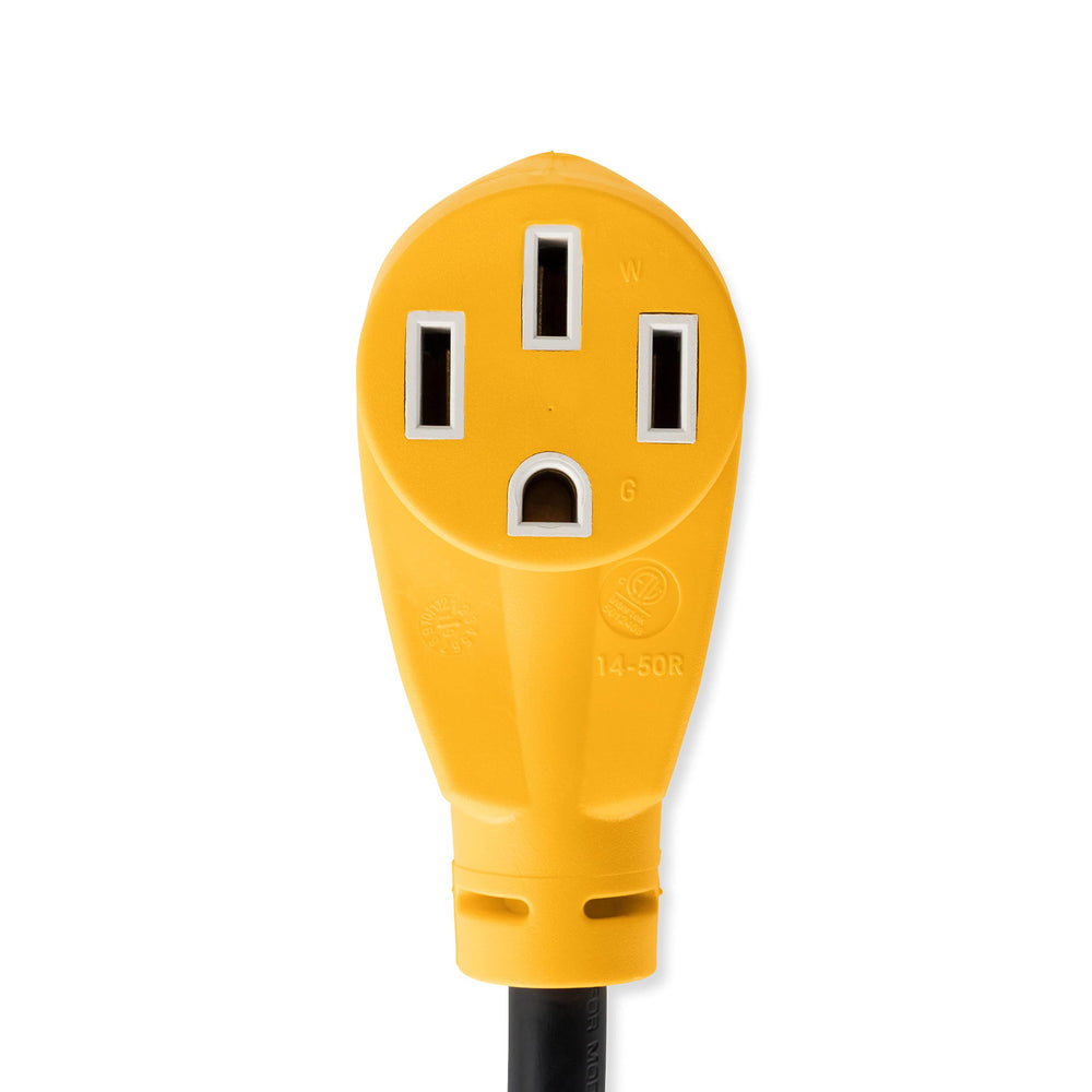 Camco 15-amp male NEMA 5-15P ready for standard outlets.