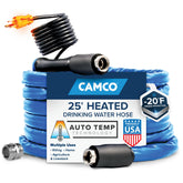 Camco 25-Ft Heated Water Hose with freeze protection for RV water lines.
