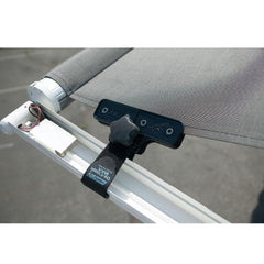 Camco De-Flapper Max strap closure keeps the unit securely in place on an awning.