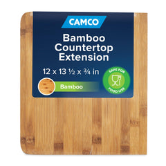 Camco Bamboo Accents RV Countertop Extension side view showing extra workspace