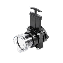 Camco clear adapter design aids quick inspection of drain contents.