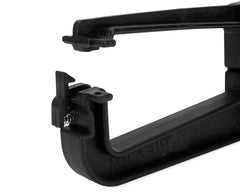 Camco Clamp-N-Carry uses glass-filled nylon construction with zinc hardware.