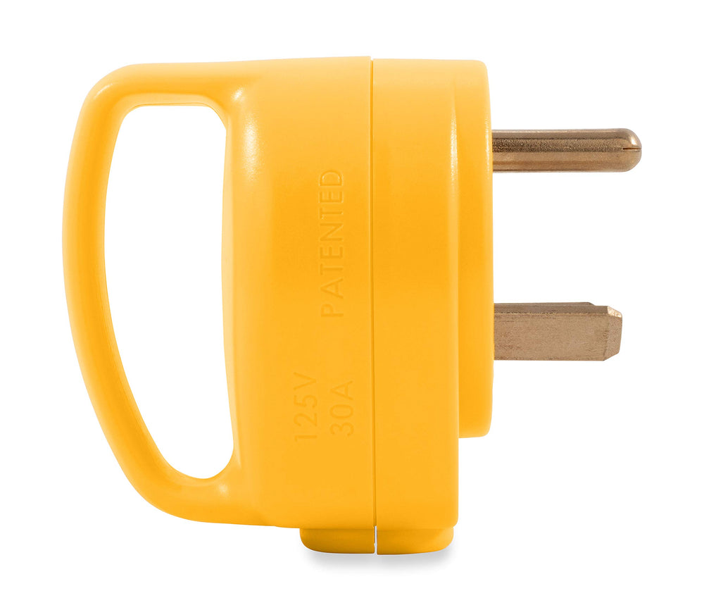 Camco plug with Power Grip helps easy unplugging without straining.
