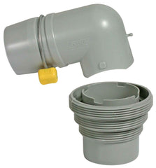 Camco Easy Slip elbow and 4-in-1 adapter enabling fast, secure sewer hose connections.