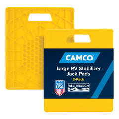 Camco large stabilizer pads provide a stable base on soft ground