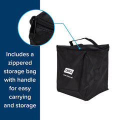 Camco blocks add 1 inch per piece for precise leveling during setup.