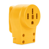 Camco Power Grip 50A receptacle with NEMA 14-50R for secure RV connections.