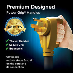 Camco Power Grip patented easy-grip handles for simple plugging
