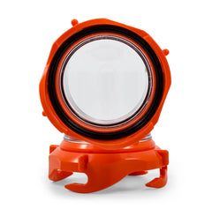 Camco Rhino transparent elbow lets you see tank status before dumping.