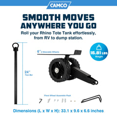 Camco ladder hook secures tote tank during movement