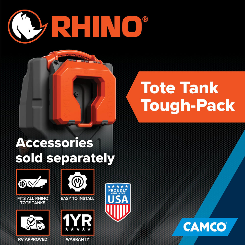 Camco Rhino Tote Tank Tough-Pack accessories storage area supports organized camping gear
