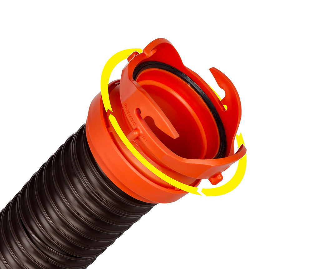 Camco RhinoFLEX swivel lug fitting keeps connections tight and leak-free.