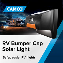 Camco bumper cap solar light magnet attachment showing secure mounting