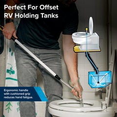 Camco ergonomic Easy Grip handle reduces fatigue during RV rinsing