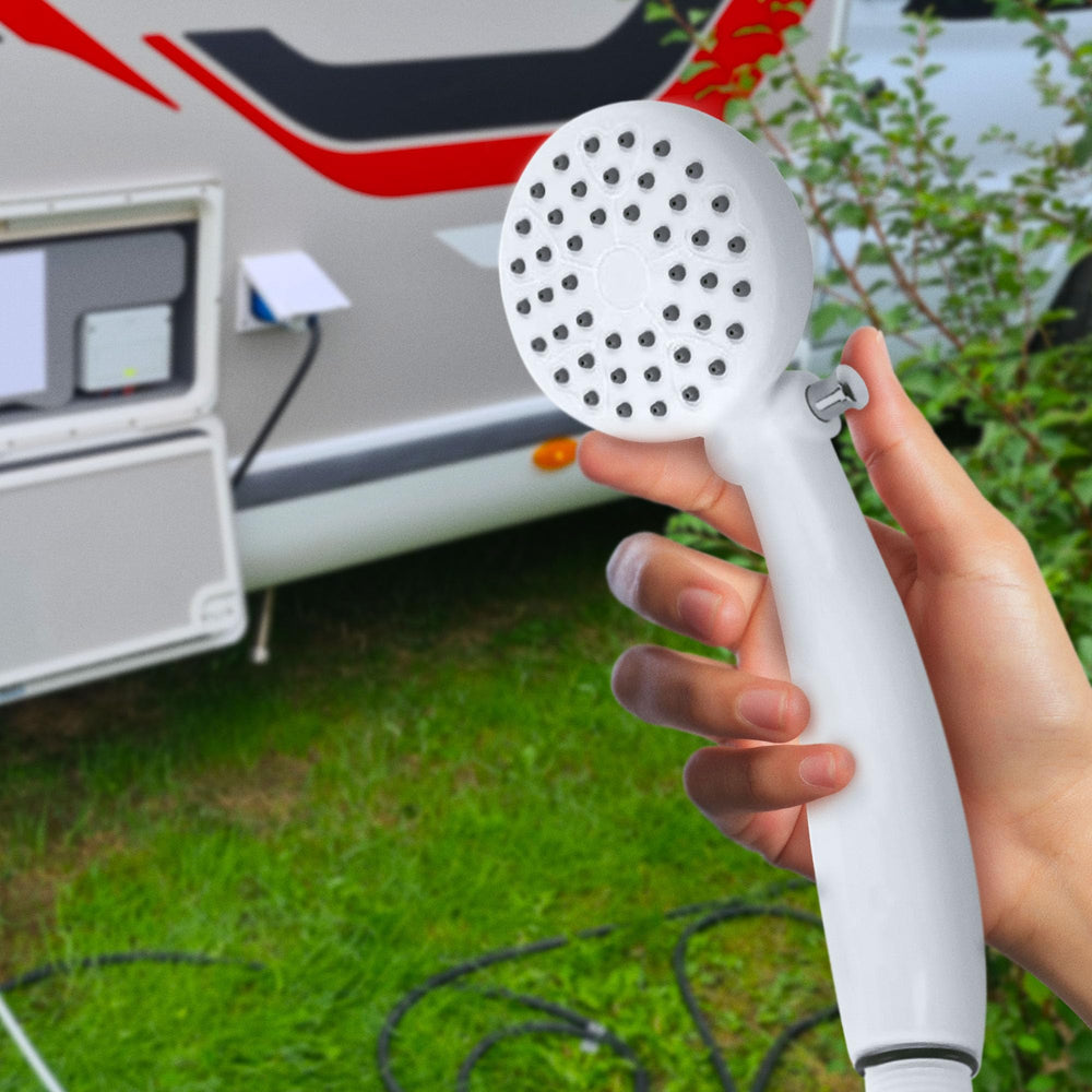 Camco RV outdoor shower head easy-install angle on hose