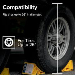 Camco RV travel stability chock helps secure parked trailer